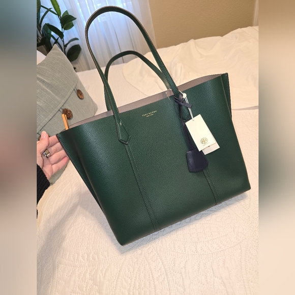 Tory Burch Handbags - NWT Tory Burch Perry Triple Compartment Tote Norwood Green